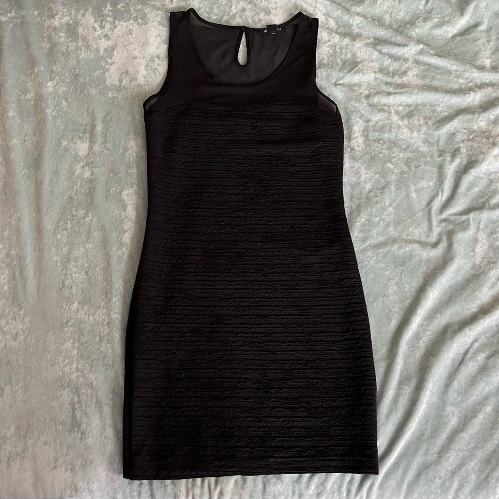 F21 Black Ruched Bodycon Dress